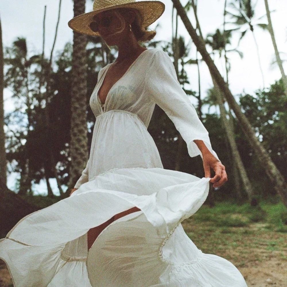 🔆BILLABONG🔆 WANDER LUST WHITE MAXI DRESS - Picture 4 of 15